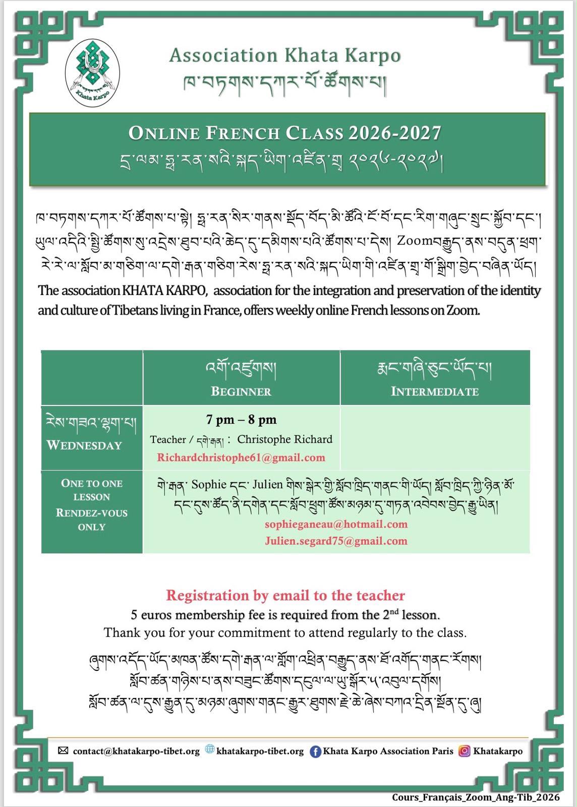 FRENCH CLASSES ON LINE 2026-2027 - bo