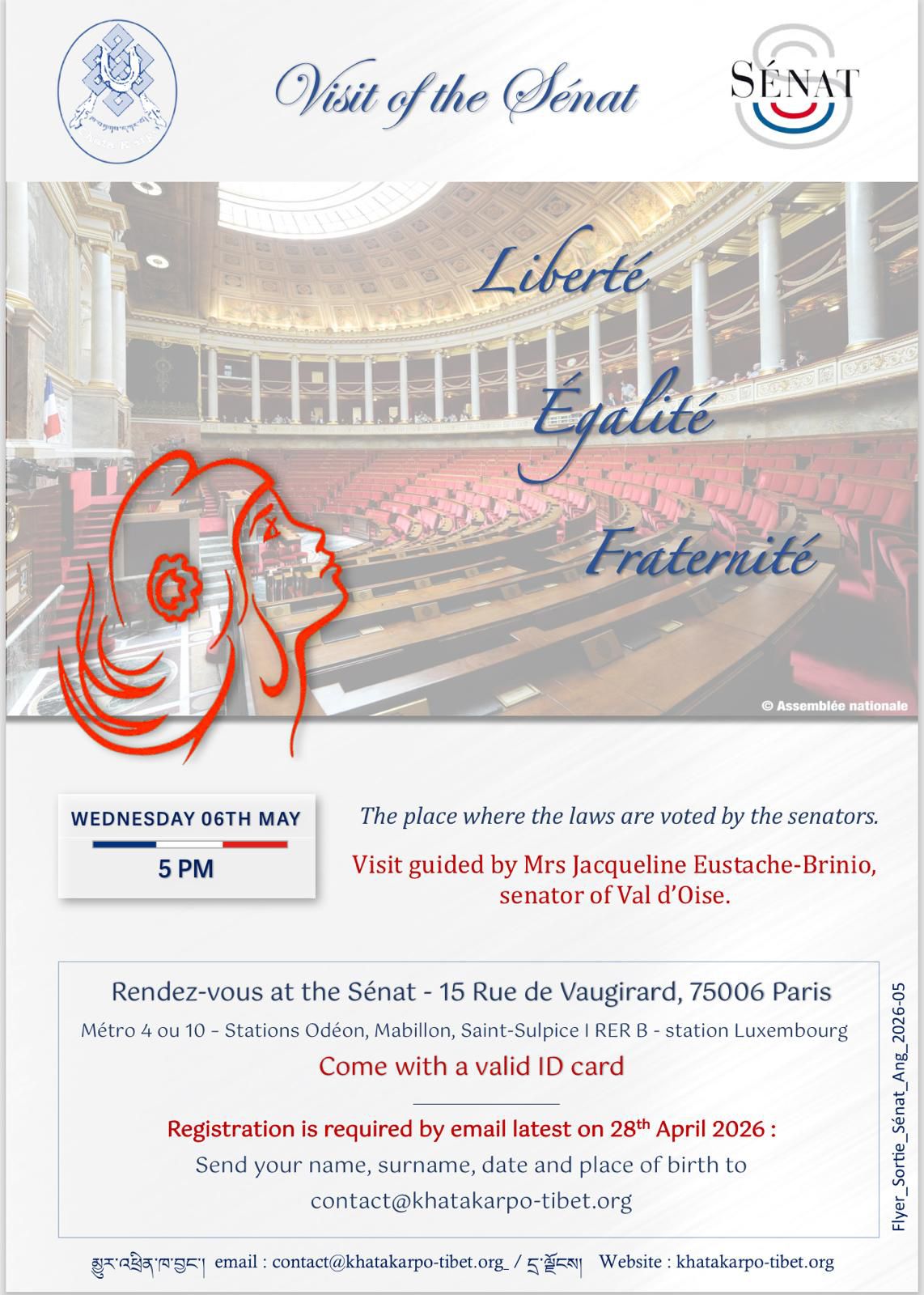 Visit guided of the Senat - Wednesday 6th of may -5pm