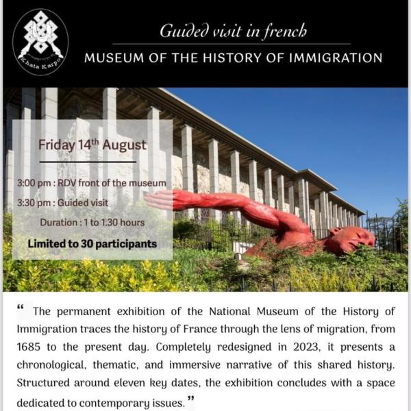 Guided tour of the Museum of the History of Immigration - friday, august 14, 2026 at 3:00 pm