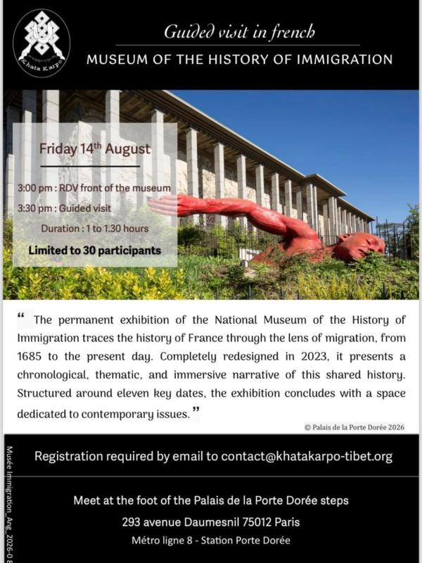 Guided tour of the Museum of the History of Immigration - friday, august 14, 2026 at 3:00 pm