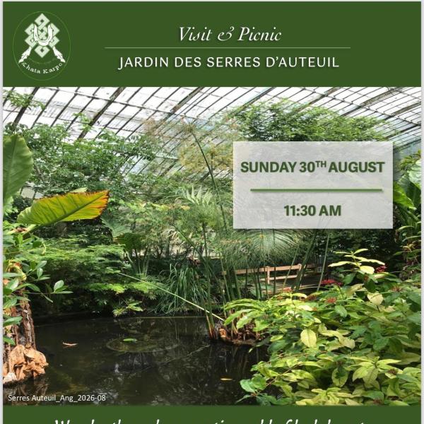 Visit and Picnic Jardin des Serres d'Auteuil  - Sunday 30th august 2026 -11:30 am -bo